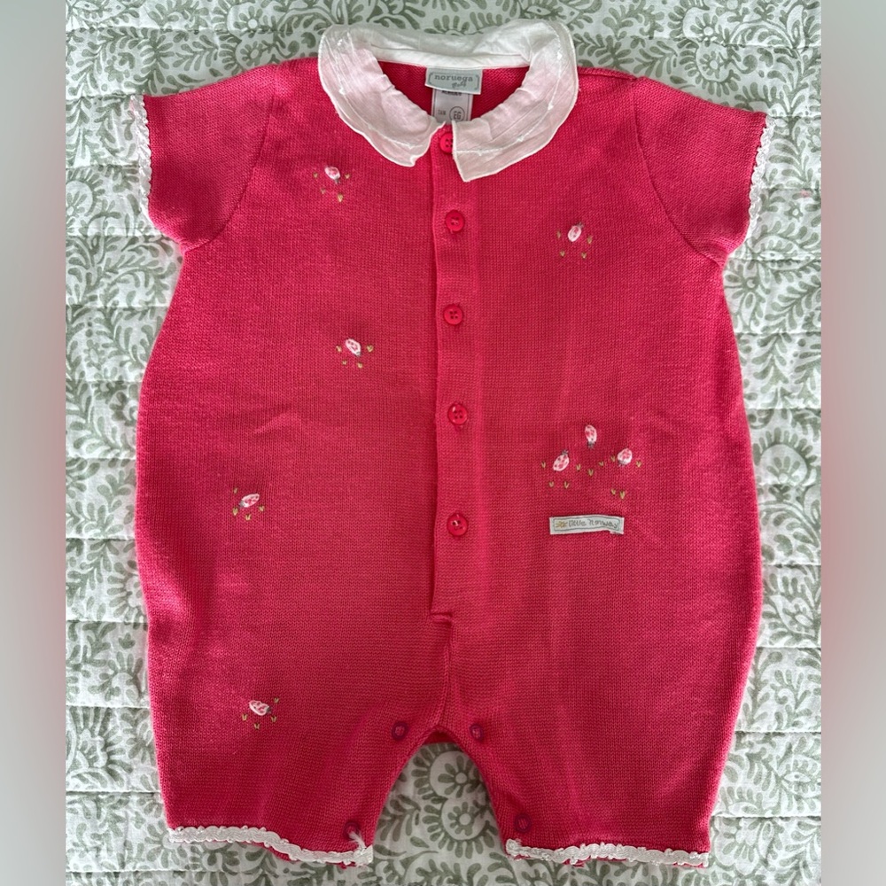 Baby Girl embroidered knitted jumper pink